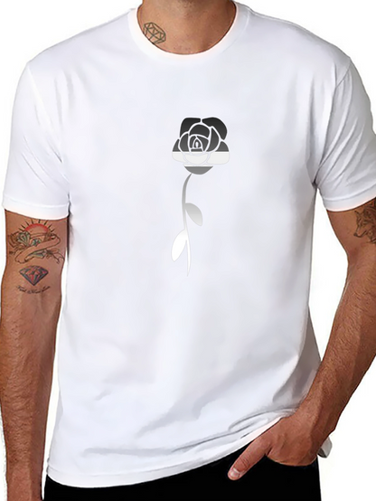 Camiseta Negra con Rosa Asexual