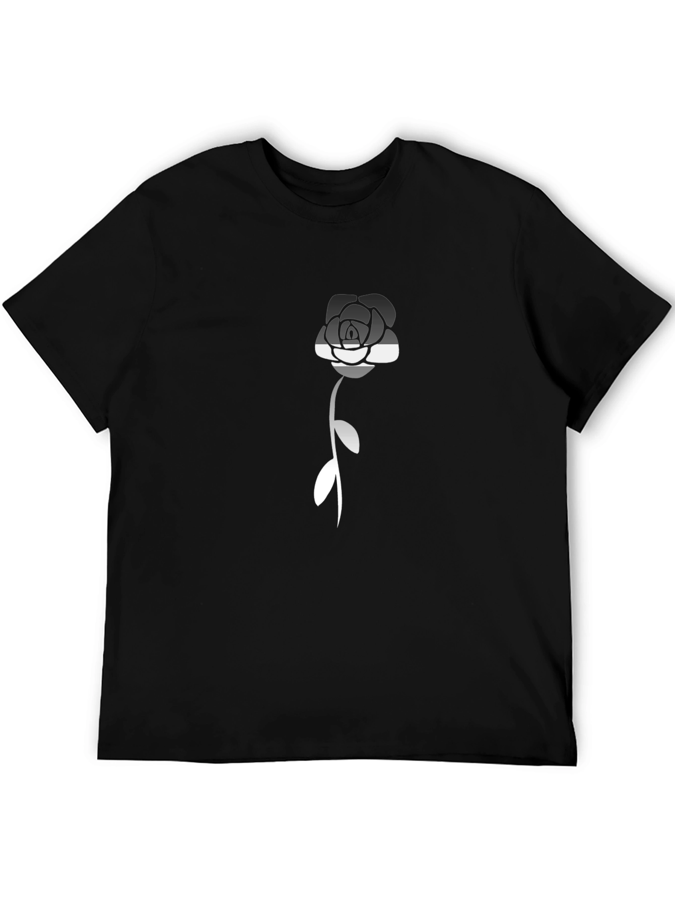 Camiseta Negra con Rosa Asexual