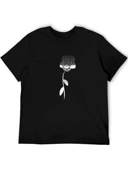 Camiseta Negra con Rosa Asexual