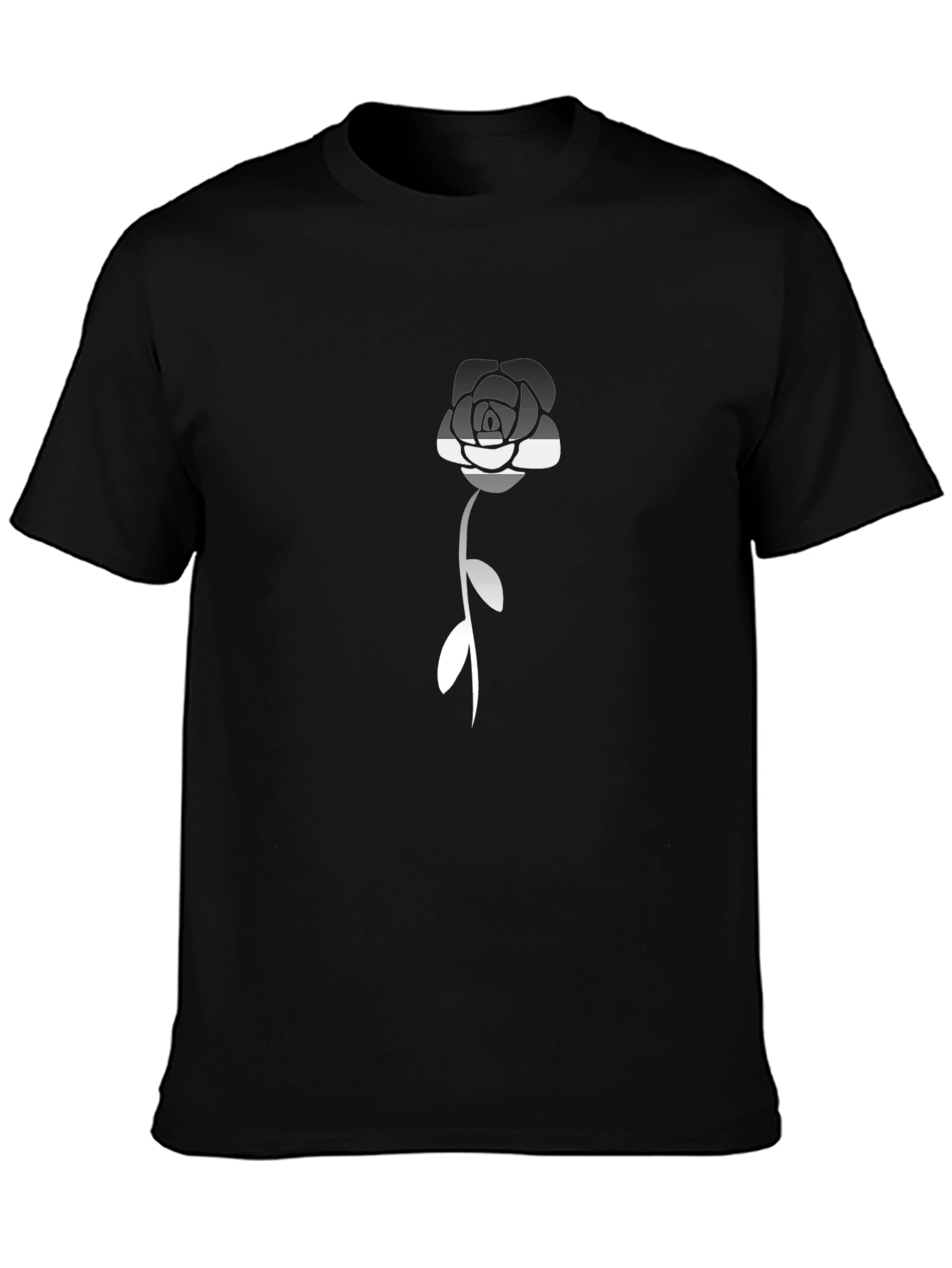 Camiseta Negra con Rosa Asexual