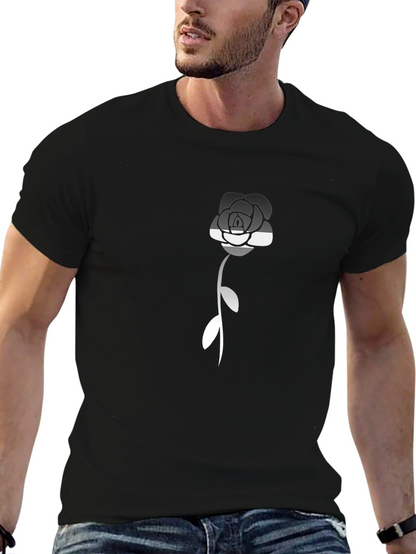 Camiseta Negra con Rosa Asexual