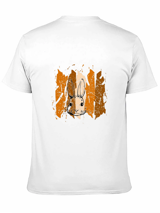 Camiseta Negra con Diseño de Conejo Vintage