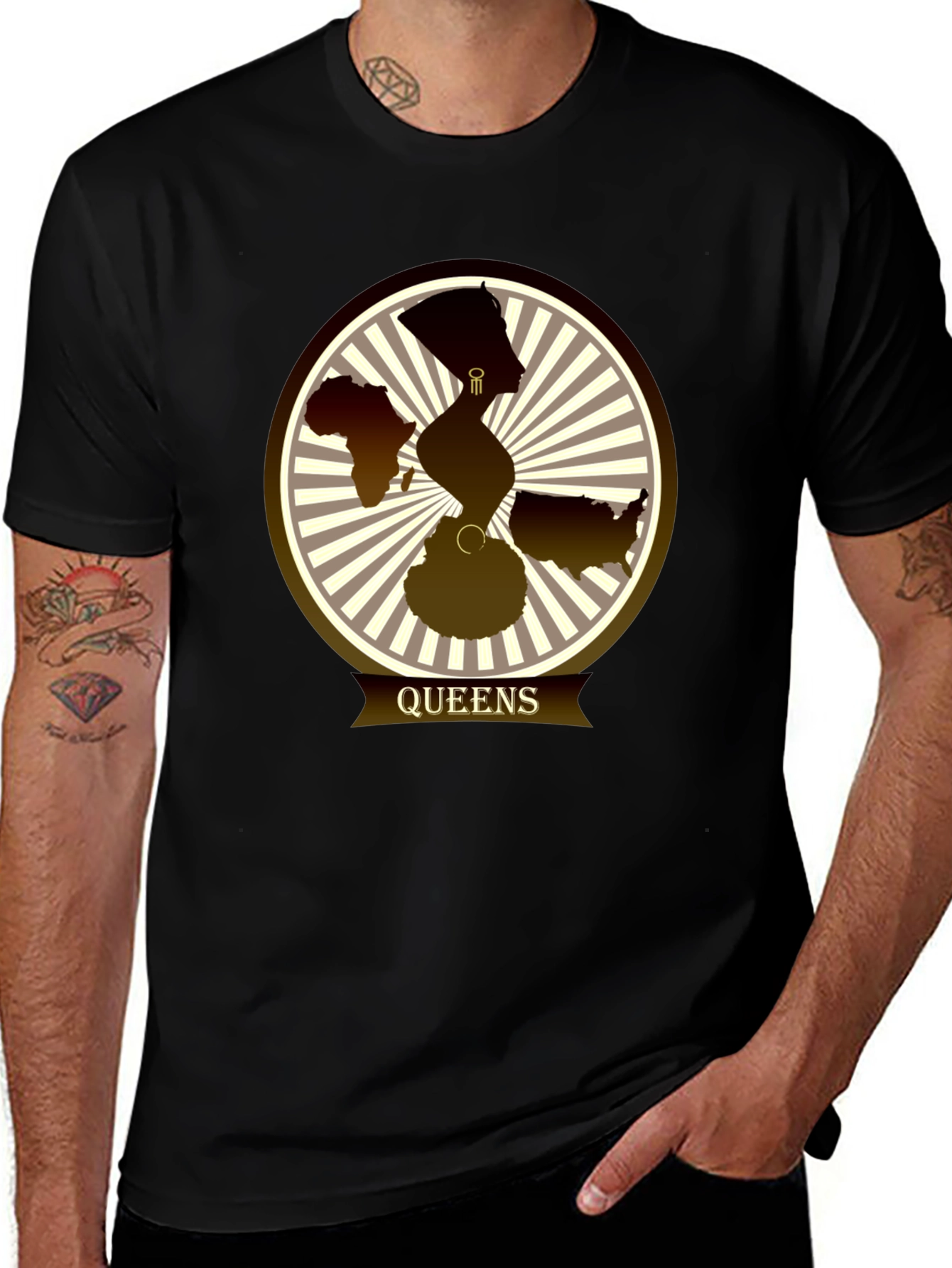 Camiseta Queens con Diseño Gráfico Abstracto