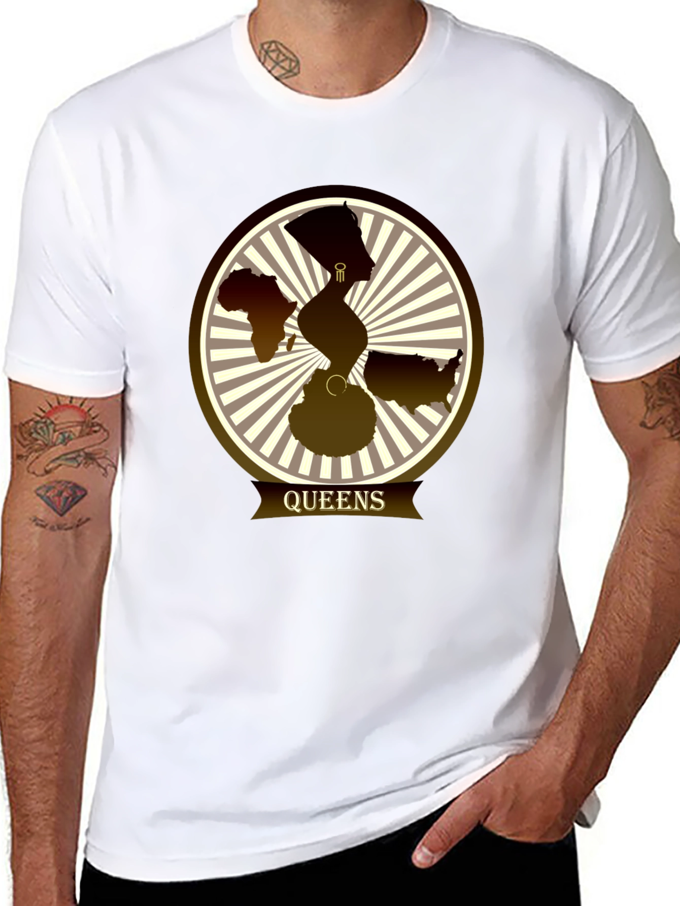 Camiseta Queens con Diseño Gráfico Abstracto