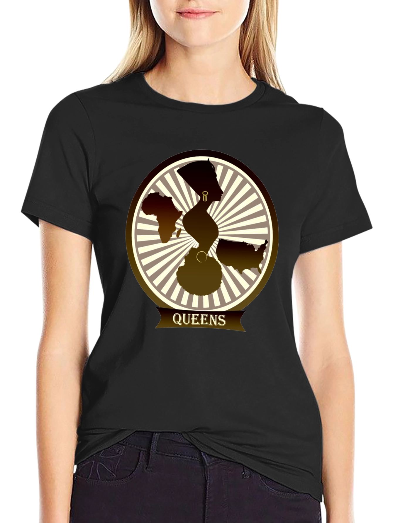 Camiseta Queens con Diseño Gráfico Abstracto