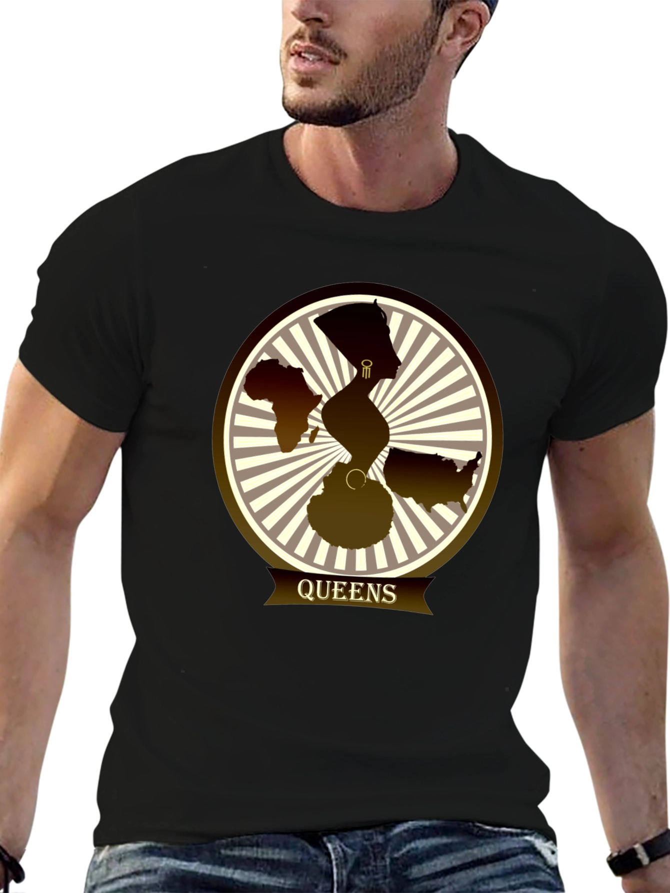 Camiseta Queens con Diseño Gráfico Abstracto