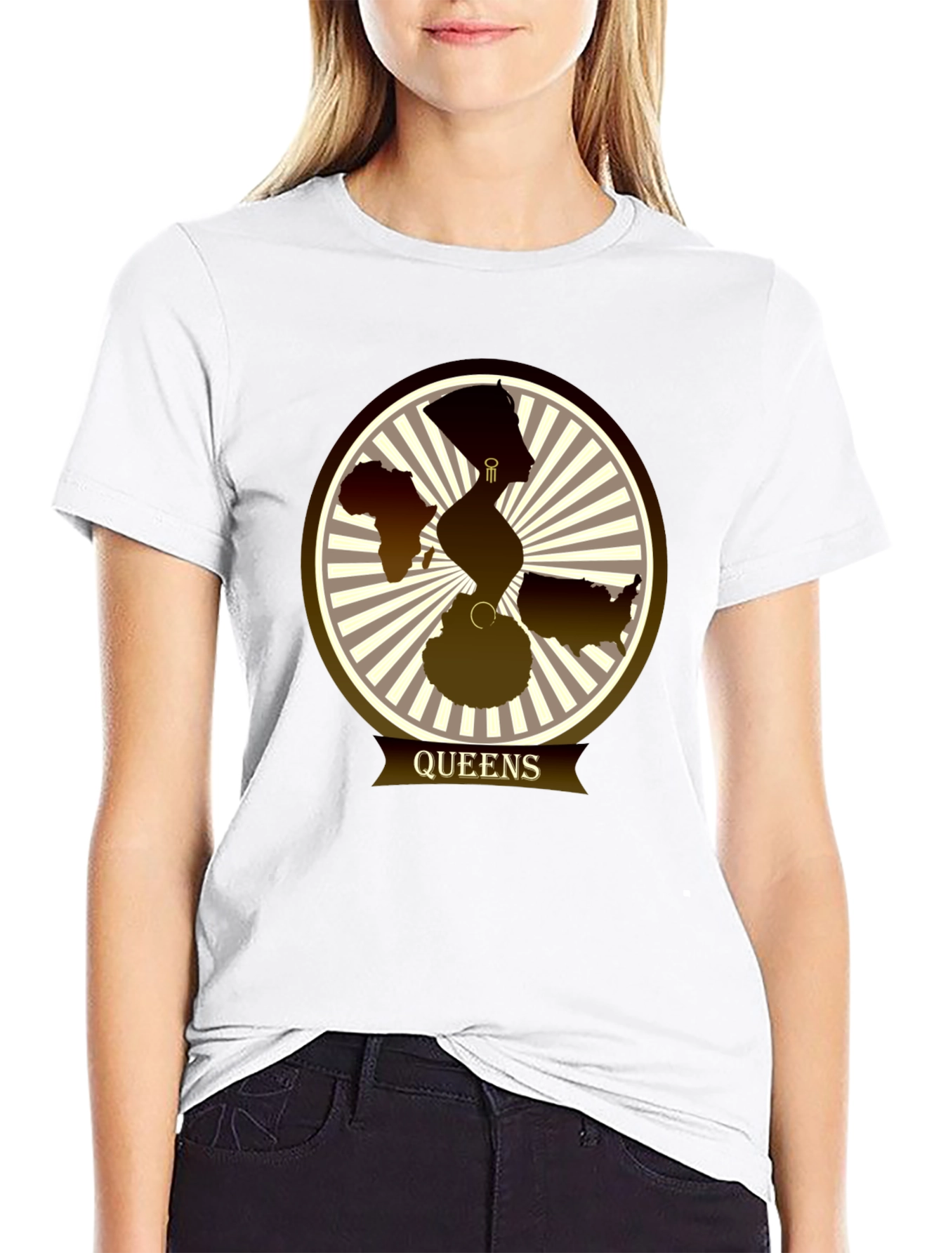 Camiseta Queens con Diseño Gráfico Abstracto