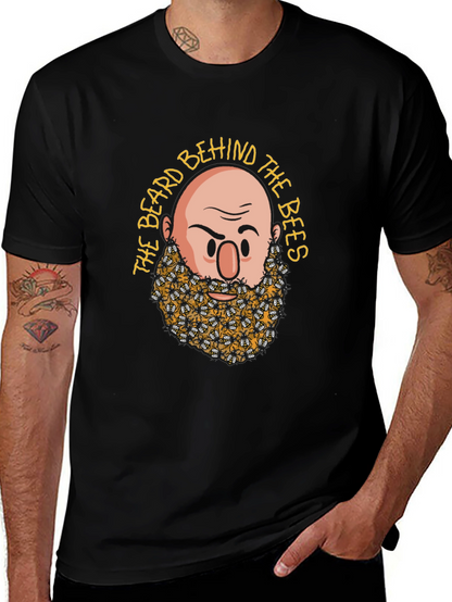 Camiseta Negra: La Barba Detrás de las Abejas