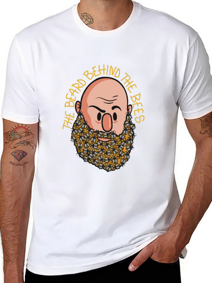 Camiseta Negra: La Barba Detrás de las Abejas