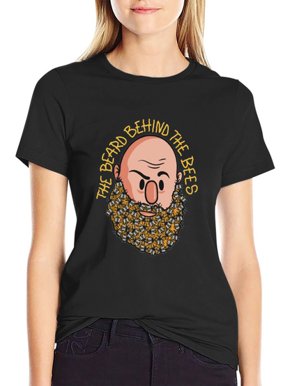 Camiseta Negra: La Barba Detrás de las Abejas
