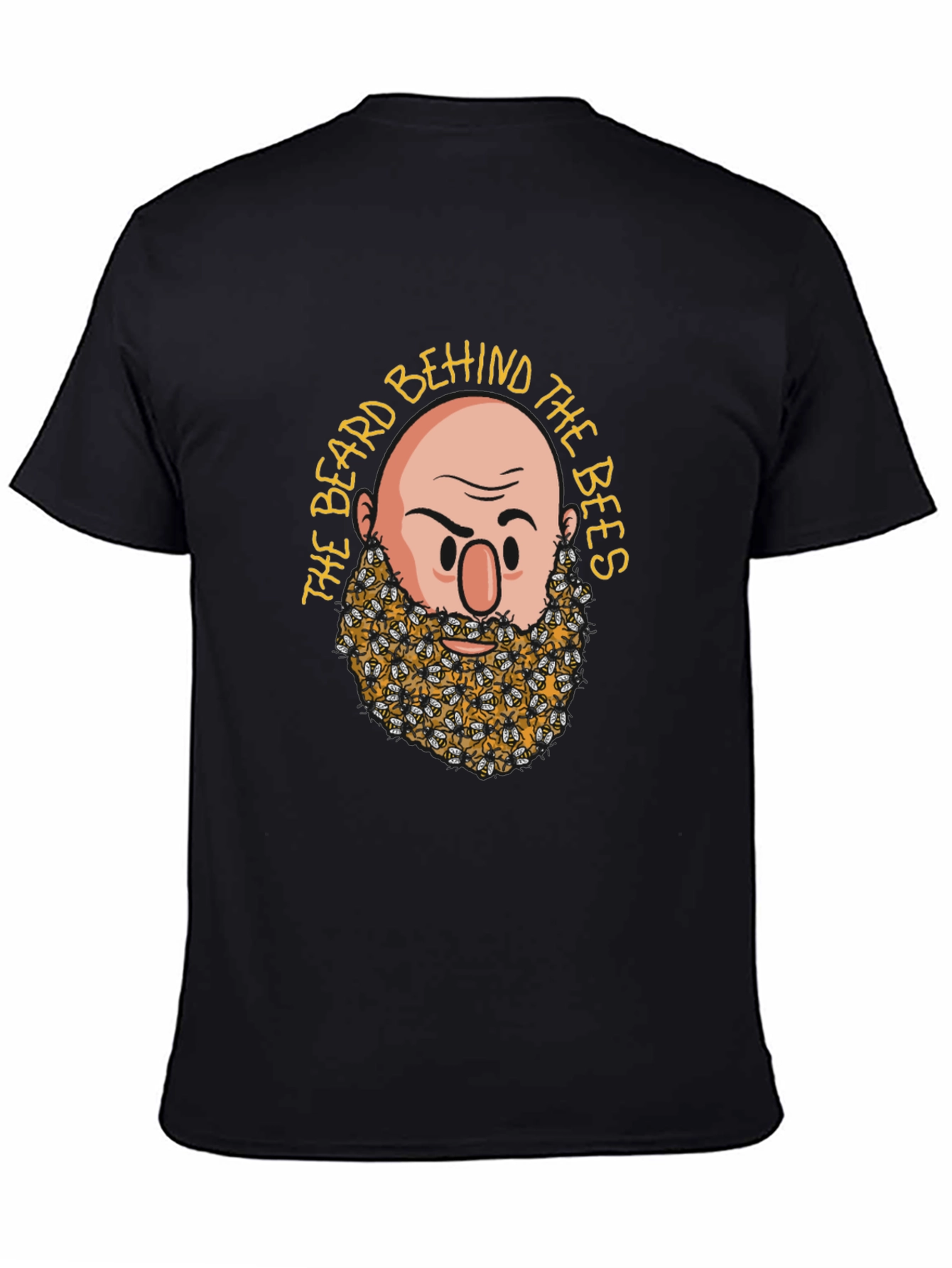 Camiseta Negra: La Barba Detrás de las Abejas