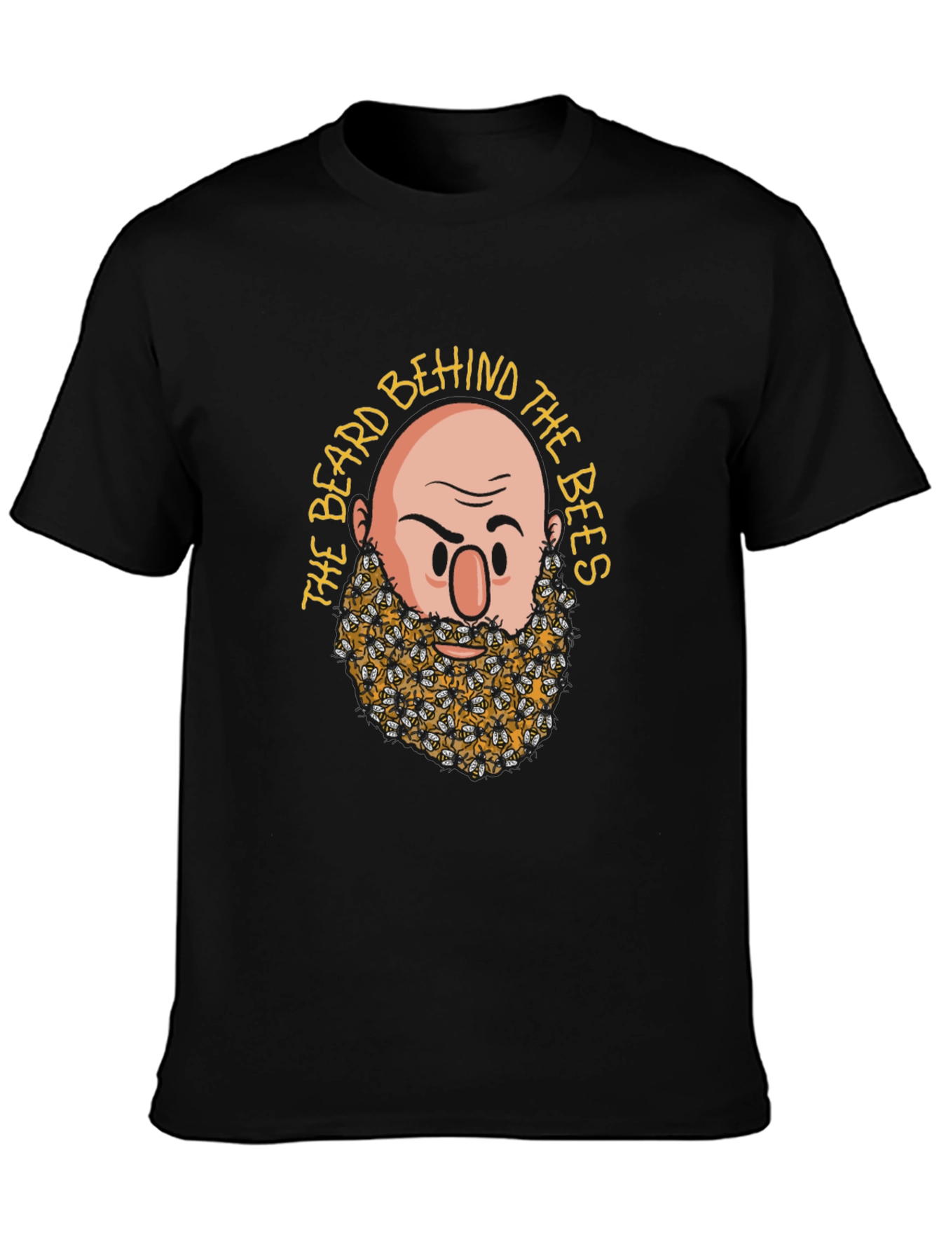 Camiseta Negra: La Barba Detrás de las Abejas