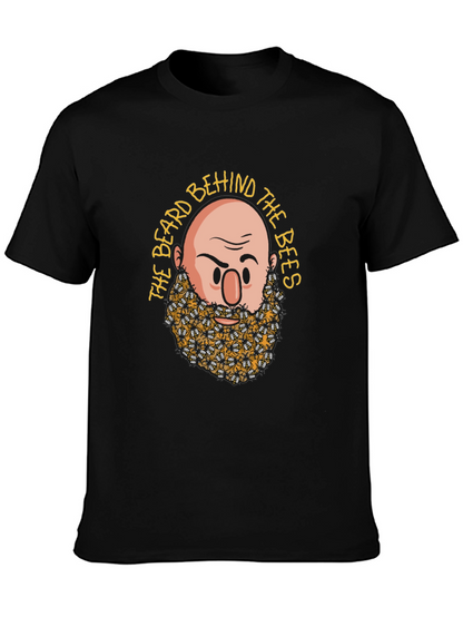 Camiseta Negra: La Barba Detrás de las Abejas