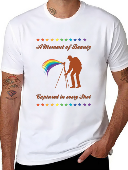 Camiseta Negra Fotografía Arcoíris - Belleza Capturada