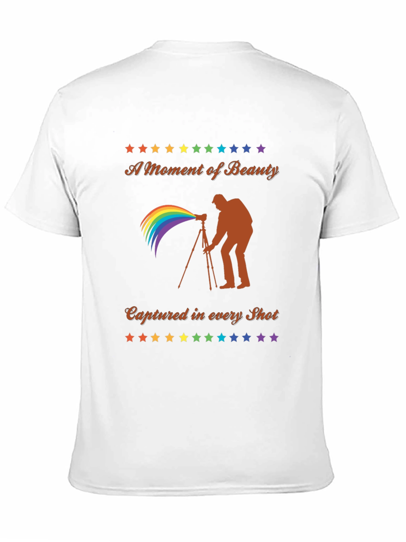 Camiseta Negra Fotografía Arcoíris - Belleza Capturada