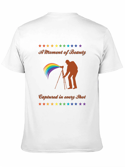 Camiseta Negra Fotografía Arcoíris - Belleza Capturada
