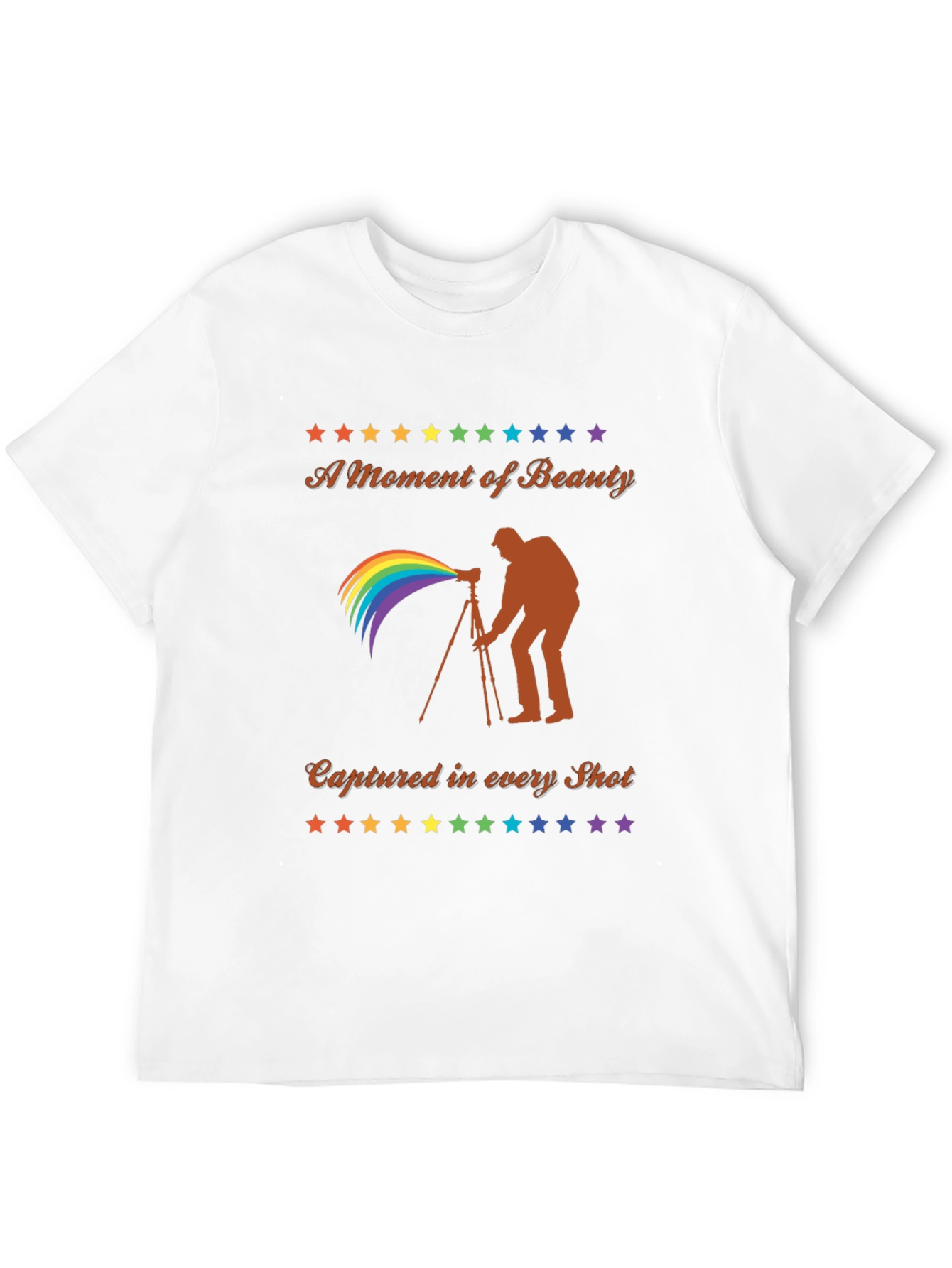 Camiseta Negra Fotografía Arcoíris - Belleza Capturada