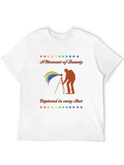 Camiseta Negra Fotografía Arcoíris - Belleza Capturada