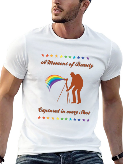 Camiseta Negra Fotografía Arcoíris - Belleza Capturada