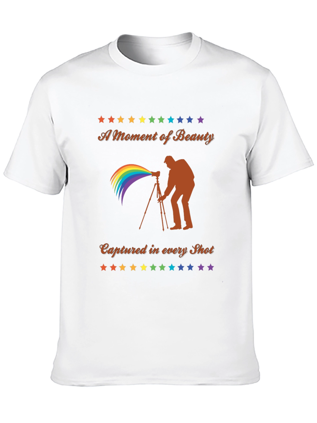 Camiseta Negra Fotografía Arcoíris - Belleza Capturada