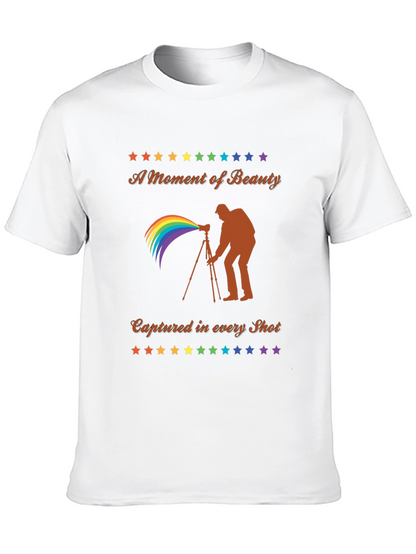 Camiseta Negra Fotografía Arcoíris - Belleza Capturada
