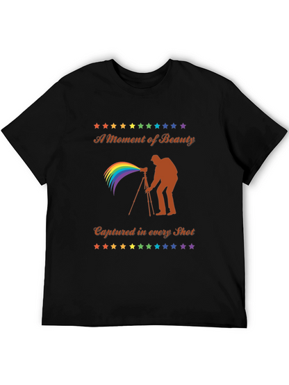 Camiseta Negra Fotografía Arcoíris - Belleza Capturada