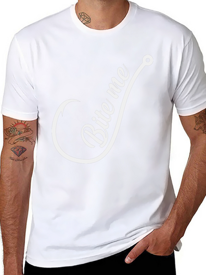 Camiseta Negra con Diseño de Anzuelo Bite Me