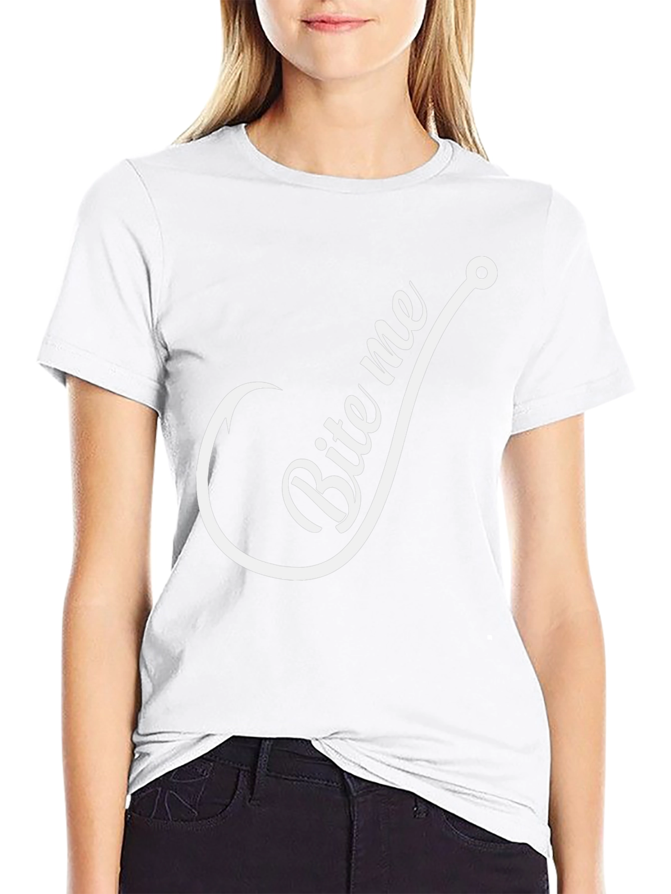 Camiseta Negra con Diseño de Anzuelo Bite Me