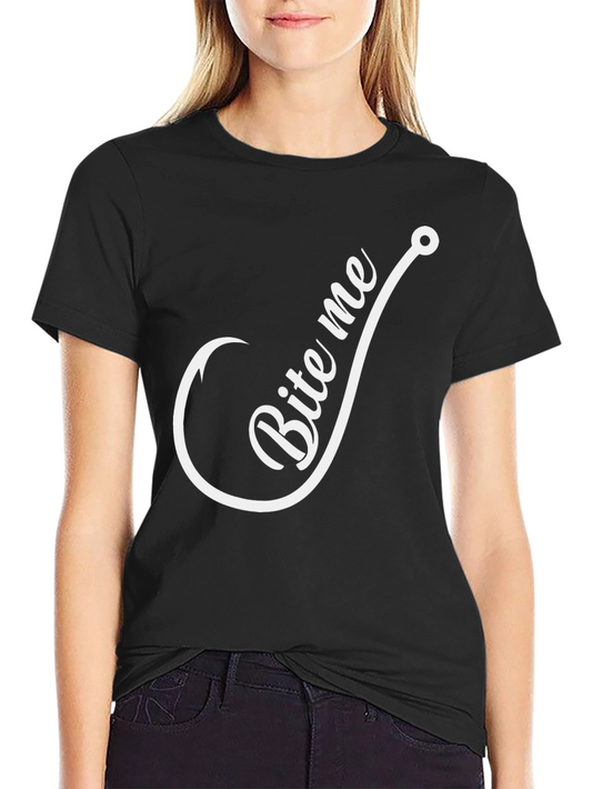 Camiseta Negra con Diseño de Anzuelo Bite Me