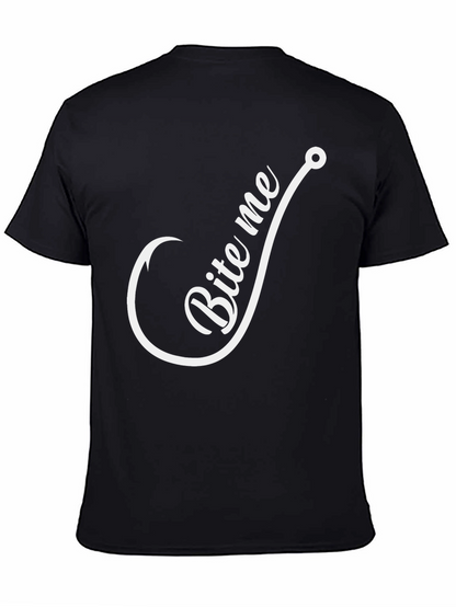 Camiseta Negra con Diseño de Anzuelo Bite Me