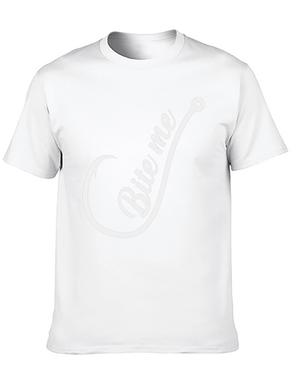 Camiseta Negra con Diseño de Anzuelo Bite Me