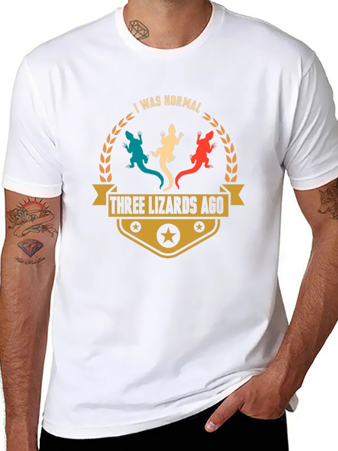 Camiseta Hombre Tres Lagartos Atrás Casual
