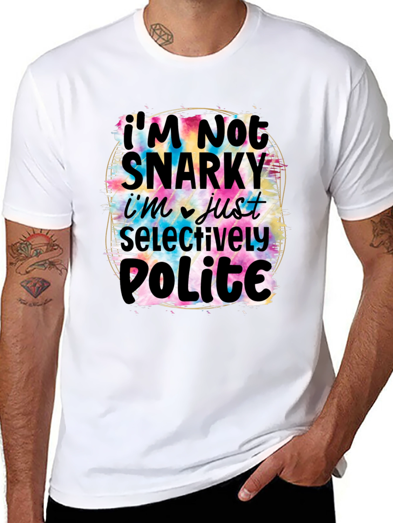 Camiseta Negra con Diseño Im Not Snarky