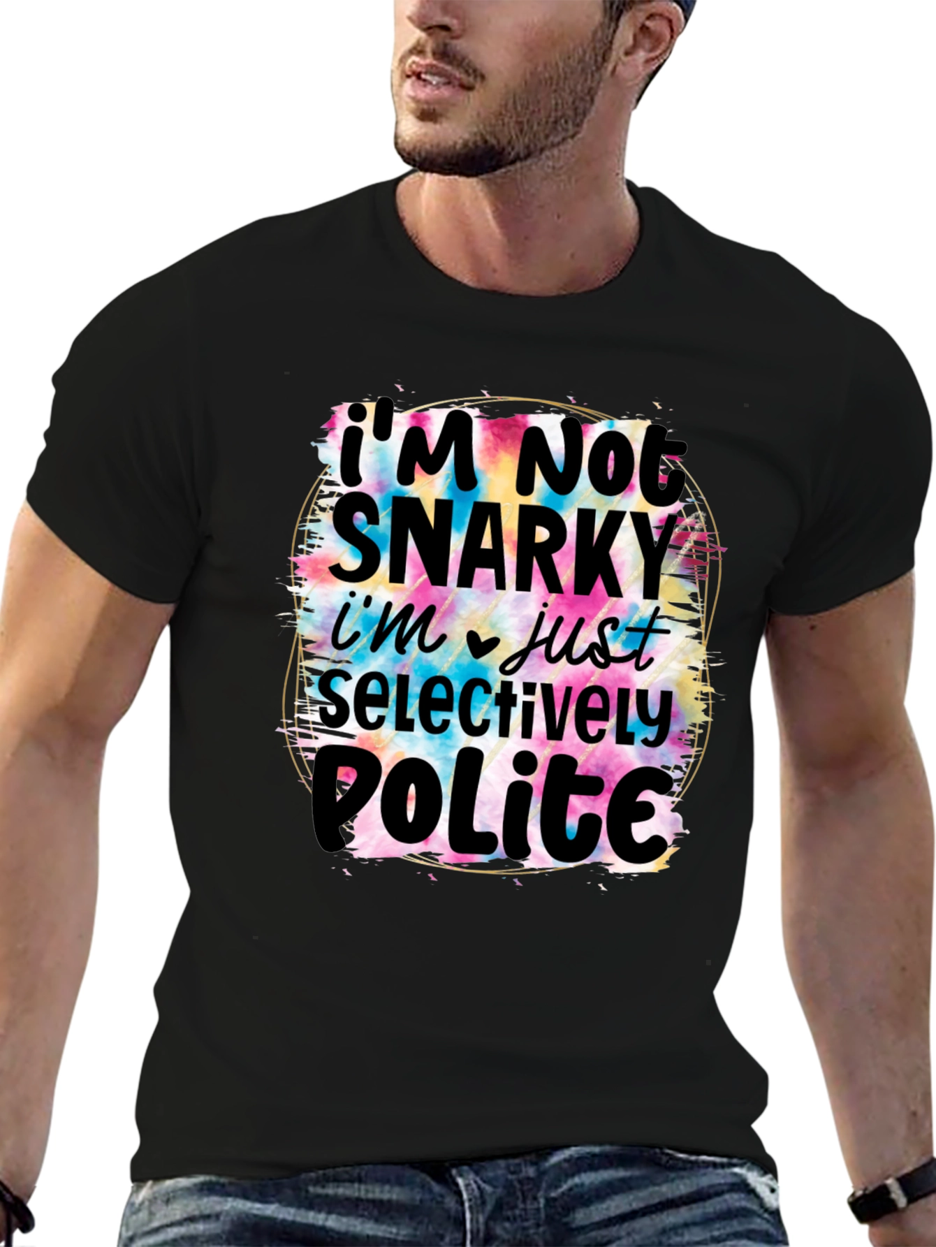 Camiseta Negra con Diseño Im Not Snarky