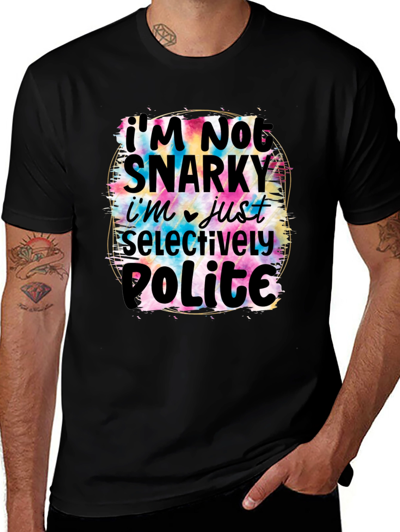 Camiseta Negra con Diseño Im Not Snarky