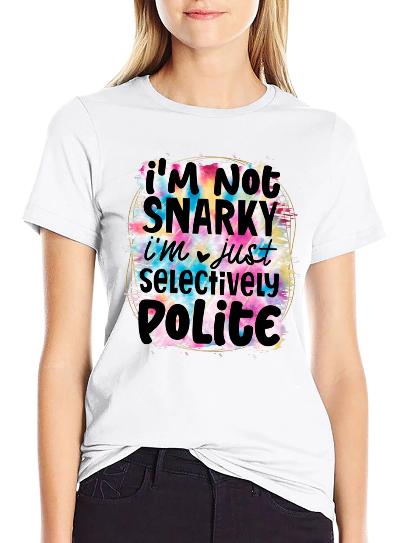 Camiseta Negra con Diseño Im Not Snarky