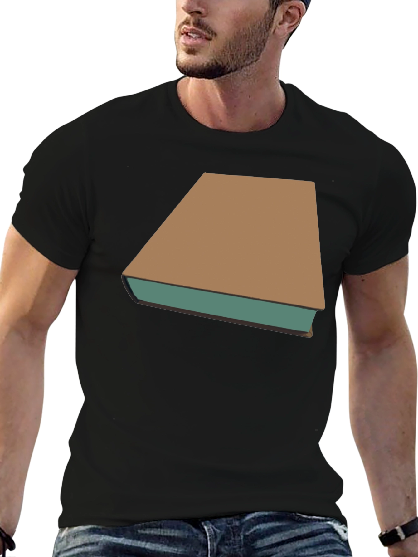 Camiseta Negra con Diseño de Libro Clásico