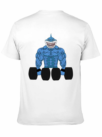 Camiseta Negra con Diseño de Tiburón Musculoso