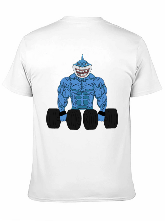 Camiseta Negra con Diseño de Tiburón Musculoso
