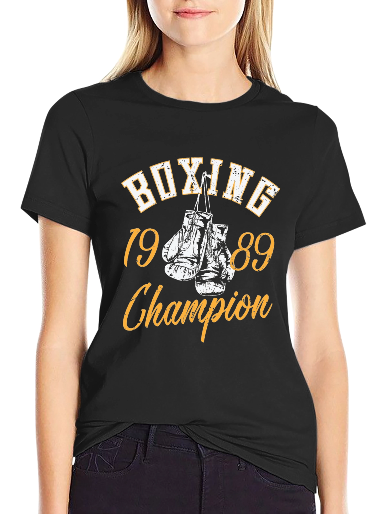 Camiseta Negra BOXING Champion 1989