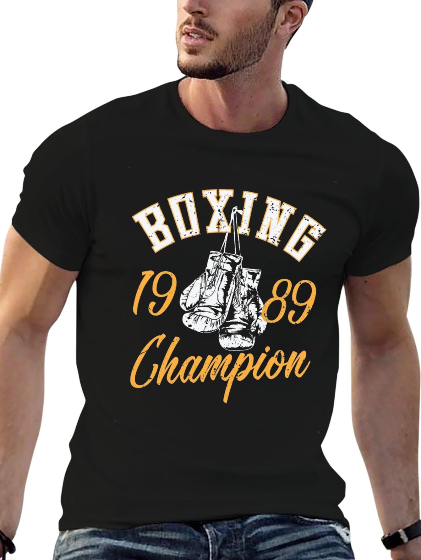 Camiseta Negra BOXING Champion 1989