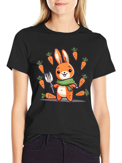 Camiseta Conejo Caricatura con Zanahorias