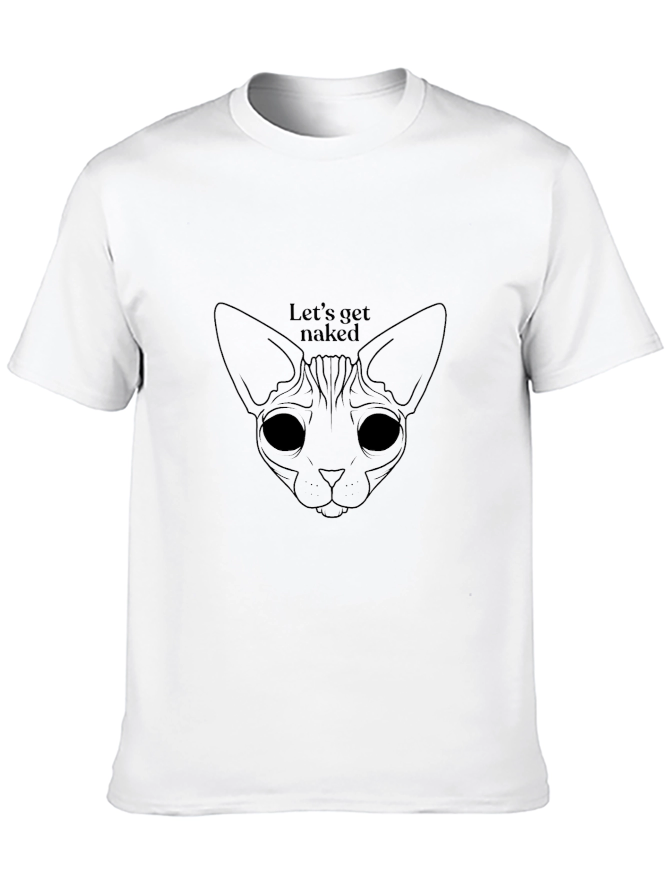 Camiseta Negra Gato Desnudo para Hombre