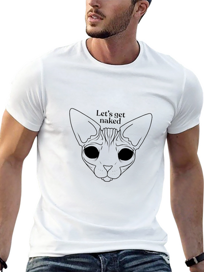Camiseta Negra Gato Desnudo para Hombre