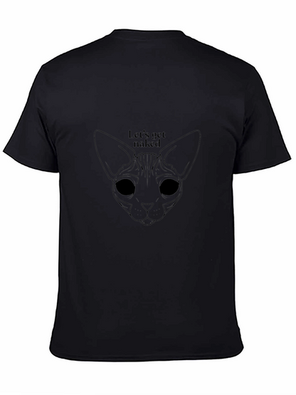 Camiseta Negra Gato Desnudo para Hombre