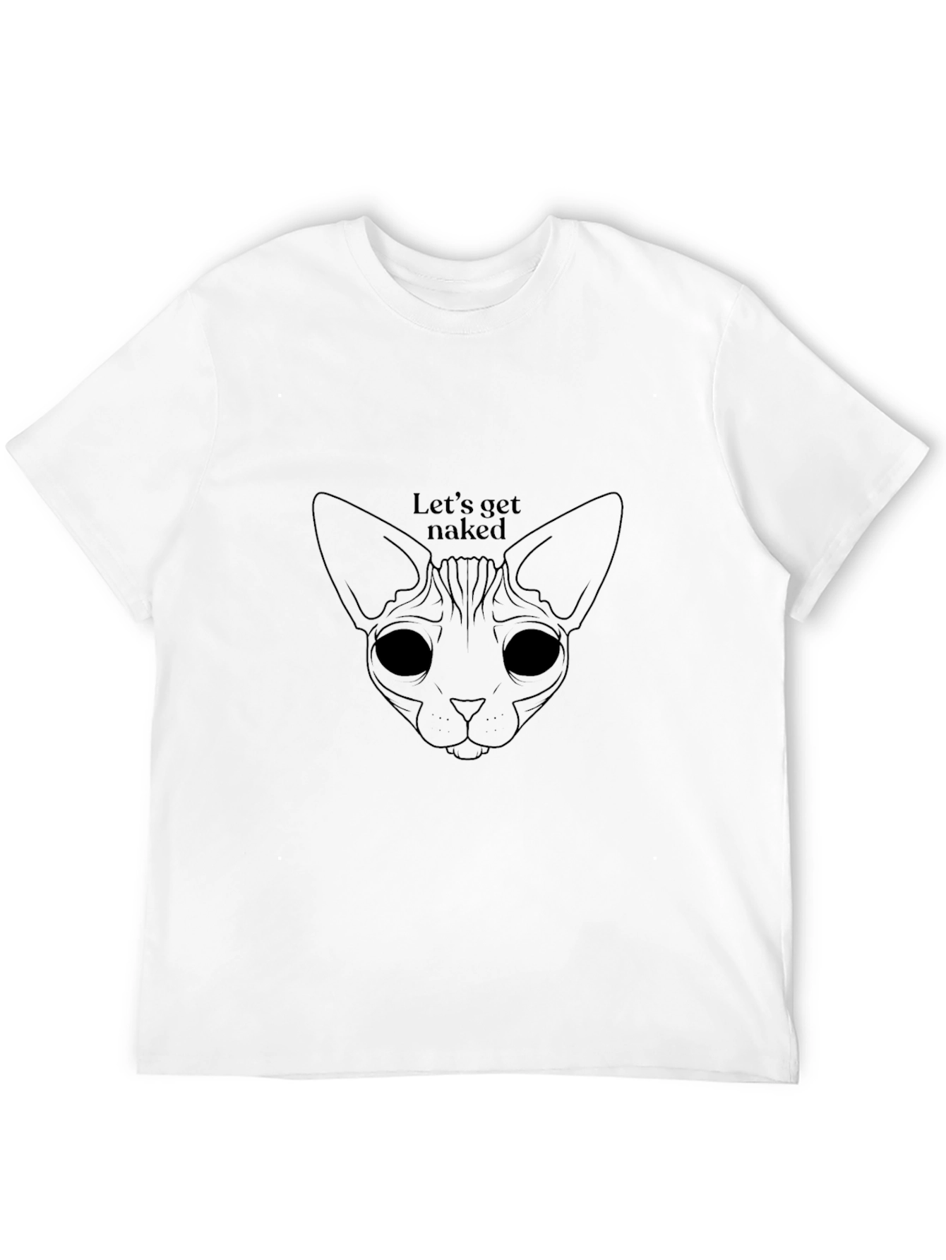 Camiseta Negra Gato Desnudo para Hombre