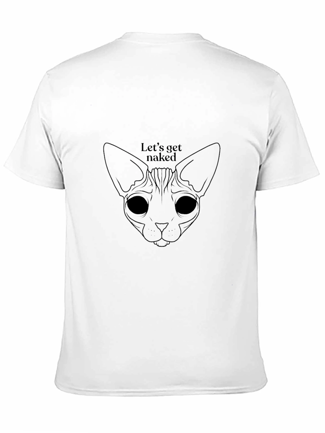 Camiseta Negra Gato Desnudo para Hombre