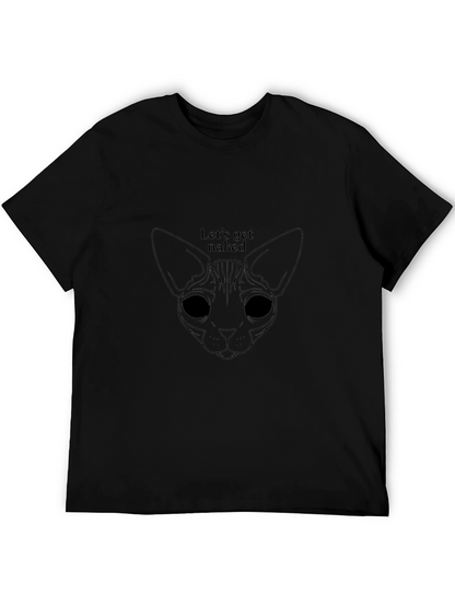 Camiseta Negra Gato Desnudo para Hombre