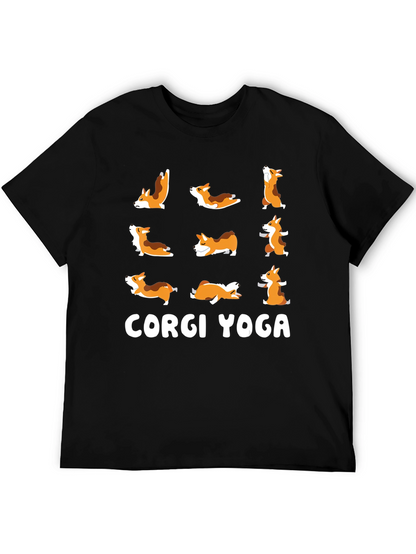 Camiseta Negra Yoga Corgi