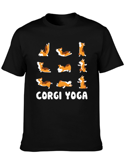 Camiseta Negra Yoga Corgi